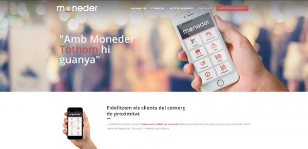 Javajan. Nueva página web para la plataforma de fidelización Moneder
