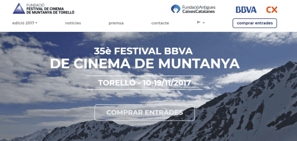 Javajan. Re diseño web de la página del Festival del Cinema de Muntanya de Torelló