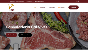 Página de inicio de la web Cansaladería Cal Vives